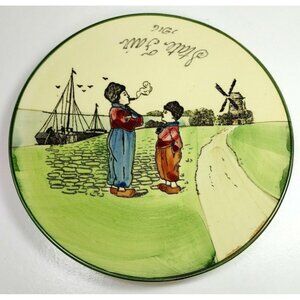 Vintage Zell Baden State Fair 1916 Decorative Plate Dutch Scene Windmill Design